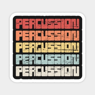 Retro 70s PERCUSSION Text Magnet