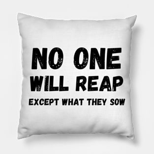 No one will reap exept what they sow Pillow