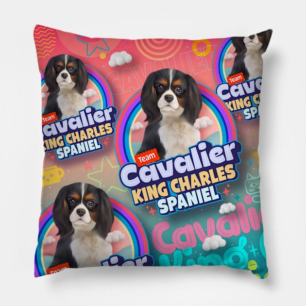 Cavalier King Charles spaniel dog v2 Pillow by Puppy & cute