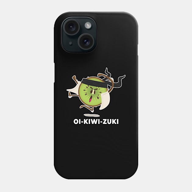 Black Belter Karate Kiwi doing a Oi Kiwi Zuki Kick Phone Case by Cedinho