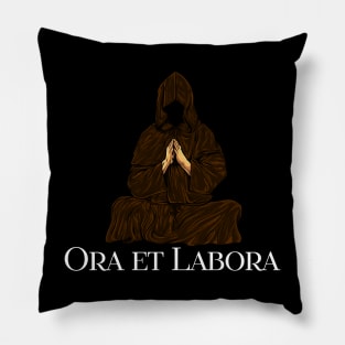 Praying monk - Ora et Labora Pillow