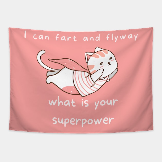 Cute Farting kitty Tapestry by ODIN DESIGNS