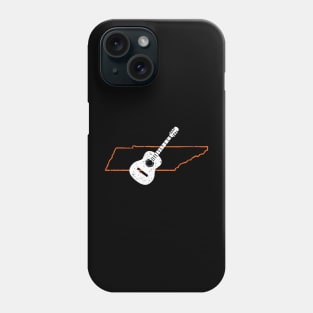 Tennessee - State Outline with Guitar Phone Case