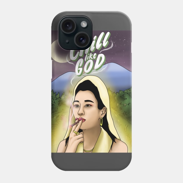 chill like god Phone Case by Otpirusthree merch