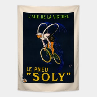 Le Pneu Soly France Vintage Poster 1922 Tapestry