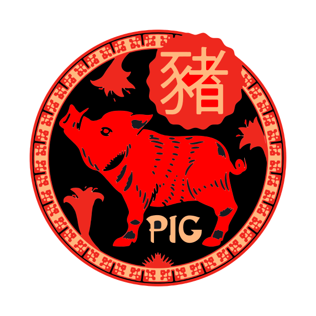 Chinese Horoscopes -  PIG by MGphotoart