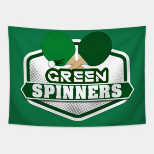 Sporty Table Tennis Team Green Spinners Tapestry