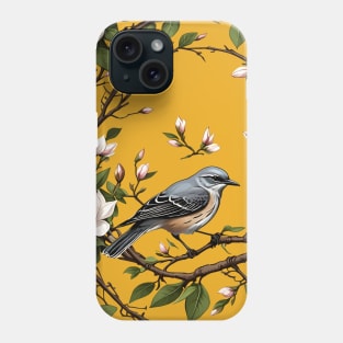 Mississippi Northern Mockingbird And Magnolia Flowers Phone Case