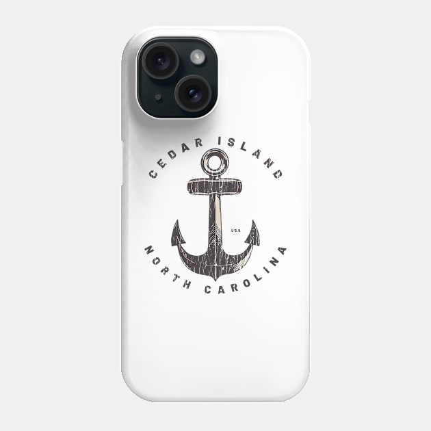 Cedar Island, NC Summertime Vacationing Big Anchor Phone Case by Contentarama