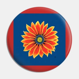 Gazania Acrylic Painting Patterned Option Pin