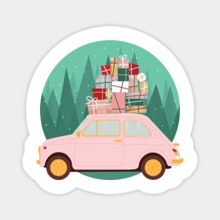 Christmas Presents On The Car Magnet