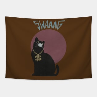 Black cat swag Tapestry