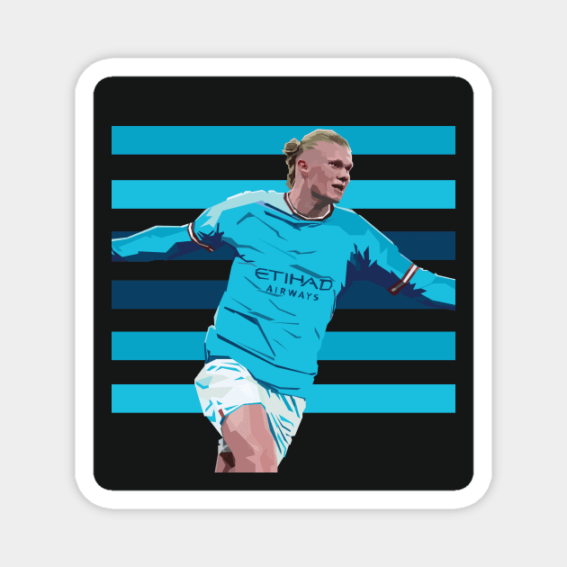 Erling Haaland In Vector Art Style Magnet by Hanafi