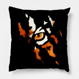 Fearless Tiger Cat Eye Claw Silhouette Pillow