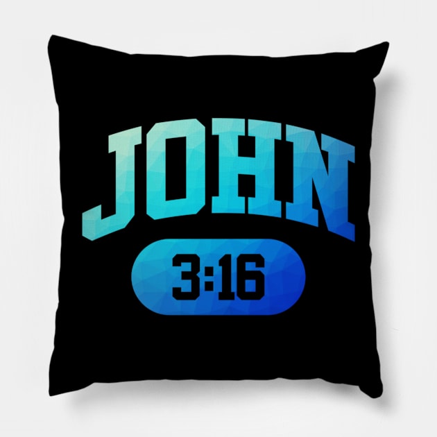 Christian Bible Verse: John 3:16 Pillow by ChristianLifeApparel