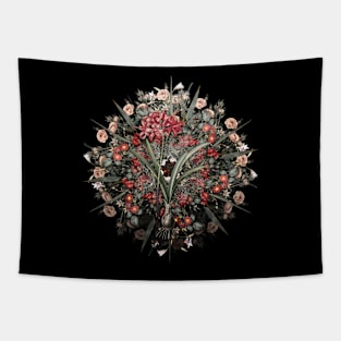 Vintage Guernsey Lily Flower Wreath Tapestry