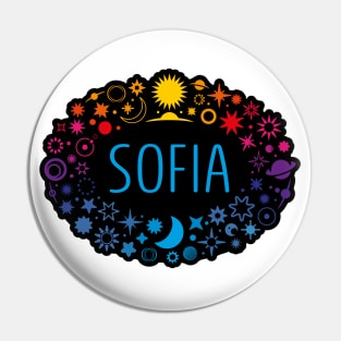 Sofia name surrounded by space Pin