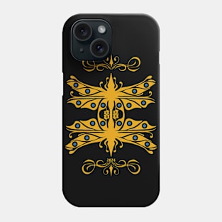 Dragonfly mating ,yellow and blue Phone Case