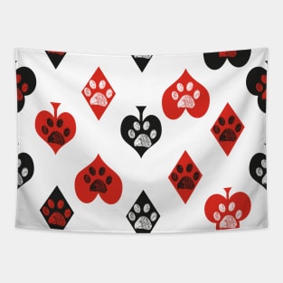 Poker playing gambling with paws Tapestry