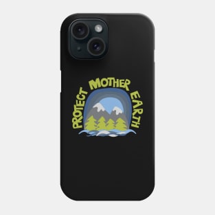 Protect Mother Earth Illustrated Mountain Climate Change Ambassador Phone Case