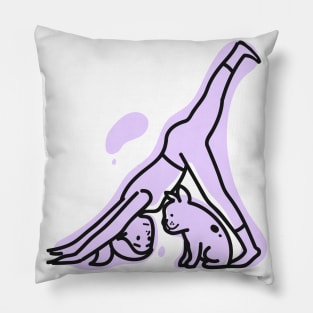 Cute Yoga Downward Dog Sticker Pillow