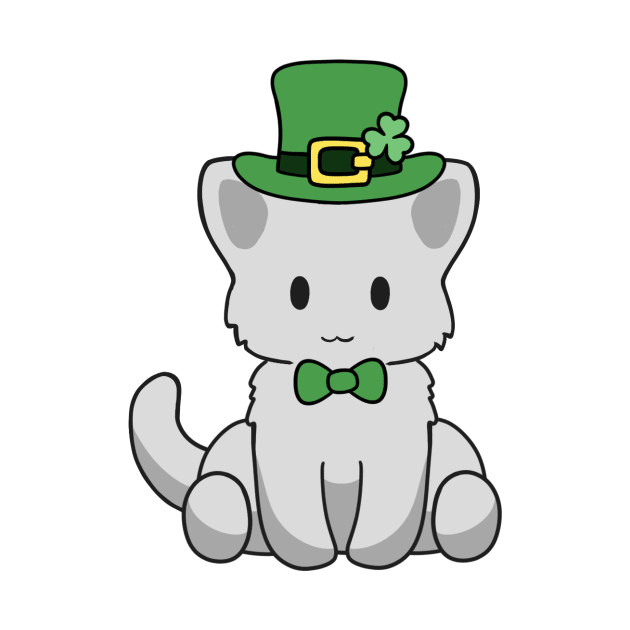 St Patrick White Kitty by BiscuitSnack