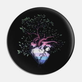 Bigender Heart Tree of Life Pin