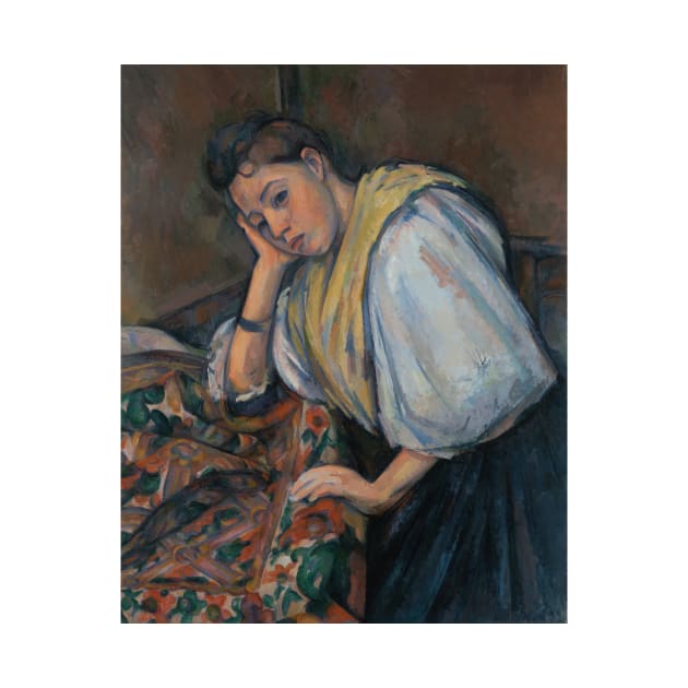 Young Italian Woman at a Table by Paul Cezanne by Classic Art Stall