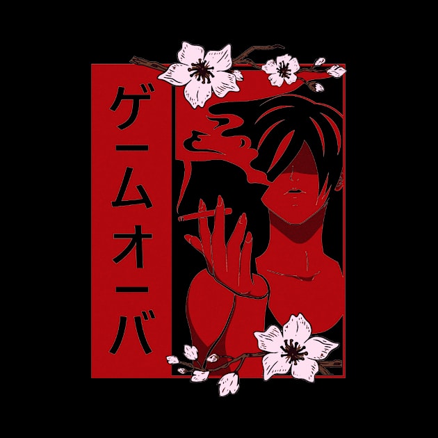 Game Over Kanji Anime Boy Sakura Soft Grunge Otaku by Alex21