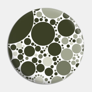Minimal Olive Grey Polka Dots Circle Design Pin
