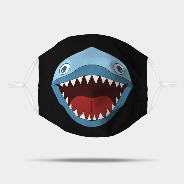 Cartoon Blue Shark Jaw with Sharp Teeth - Shark - Mask | TeePublic Cartoon Blue Shark Jaw with Sharp Teeth - Shark - Mask | TeePublic