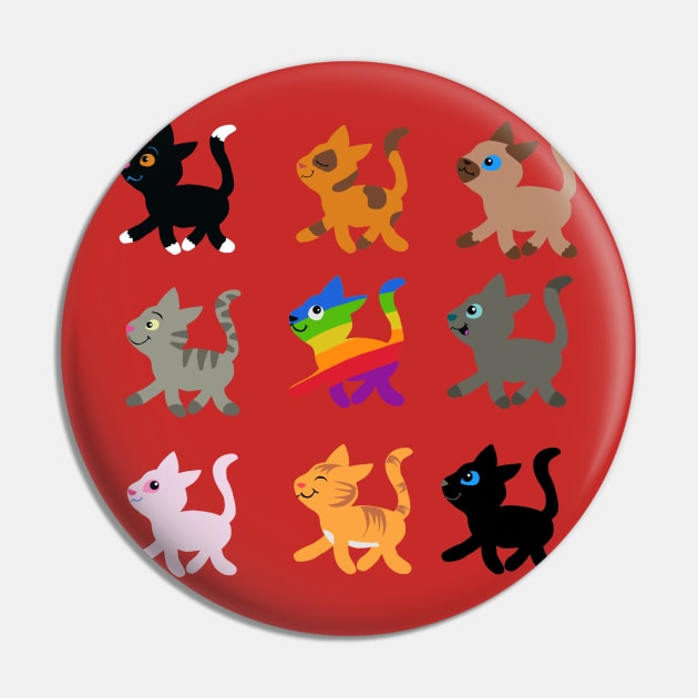 Rainbow Cats Pin by wolfmanjaq