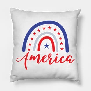 America rainbow - usa star - 4th of july design Pillow