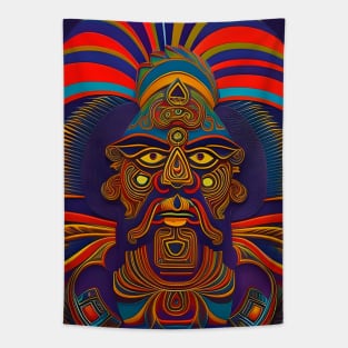 New World Gods (35) - Mesoamerican Inspired Psychedelic Art Tapestry