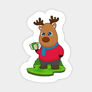Reindeer Christmas Package Magnet