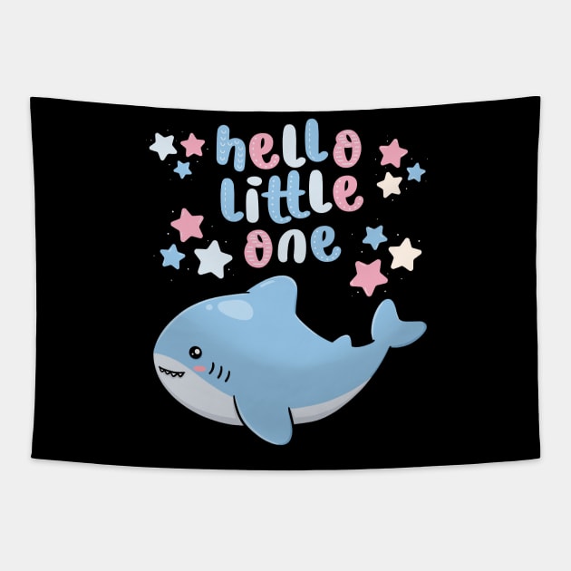 Hello little One Smart Cookie Sweet little dolphin shark cute baby outfit Tapestry by BoogieCreates