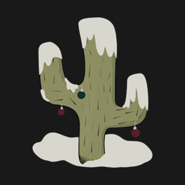 Holiday Snow capped Cactus by WalkSimplyArt