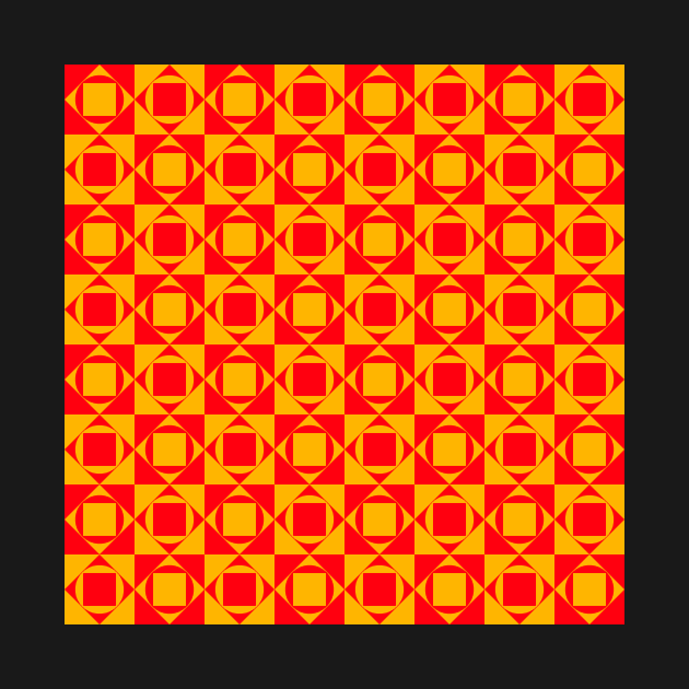 orange and red abstract geometrical pattern by pauloneill-art