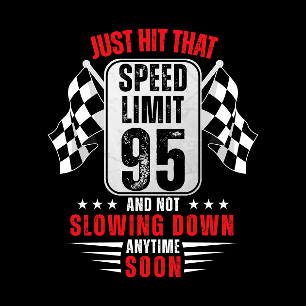 95th Birthday Speed Limit Sign 95 Years Old Racing by HollyDuck
