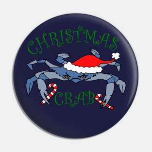 Funny Christmas Crab Maryland Blue Crab Pin