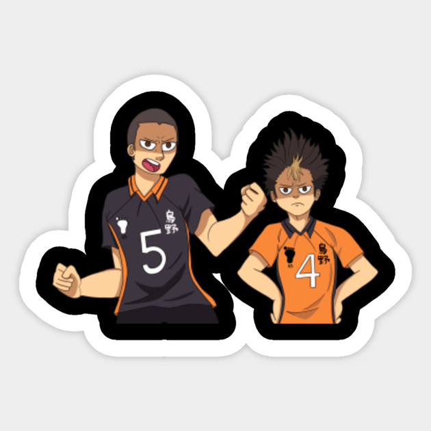 tanaka and noya haikyuu sticker teepublic