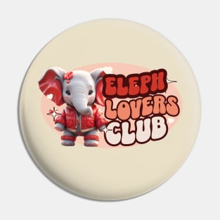 Cute Elephant personified with red jacket Kids Pin