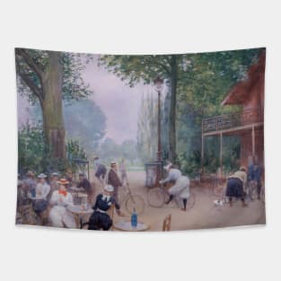 The Cycle Chalet in the Bois de Boulogne by Jean Beraud Tapestry