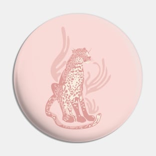 Pinky Leopard / Wild Cat in Blush Pink and Ivory Pin