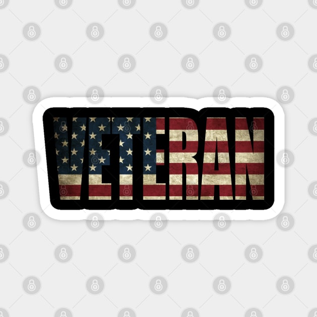 Veteran US American Flag Magnet by Dirty Custard Designs 