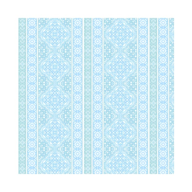 Sky Blue Decorative Boho Tile Pattern by tanyadraws