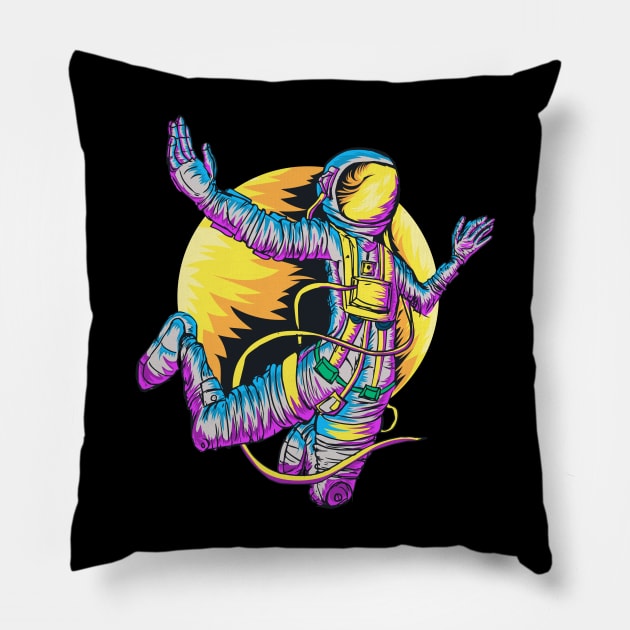 astronaut freefall space Pillow by Mako Design 