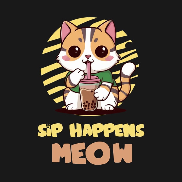 Sip Happens Meow Boba Cat by AnimeVision