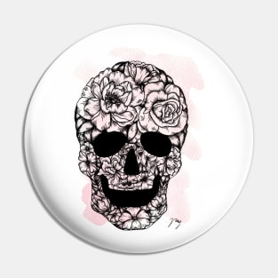 Floral Skull Pin