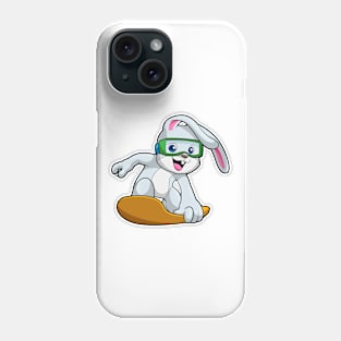 Bunny as Snowboarder with Snowboard Phone Case